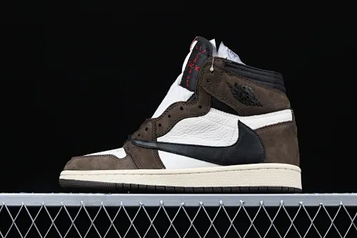 All Categories Air Jordan Jordan Series Basketball Shoes Air Jordan 1 High #ZG Version Travis Scott x Air Jordan 1 High OG AJ1 Reverse Hook Limited Edition CD4487-100